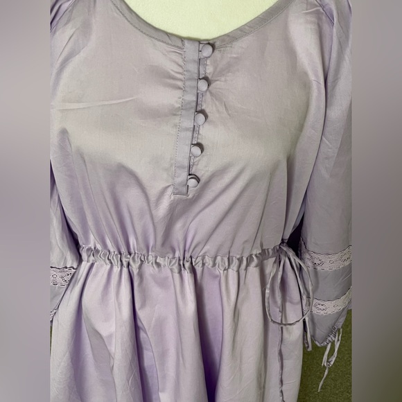 NWT Harshman Belle Lavender Long Sleeve Maxi Dress Size 2X and 3X - Picture 3 of 15